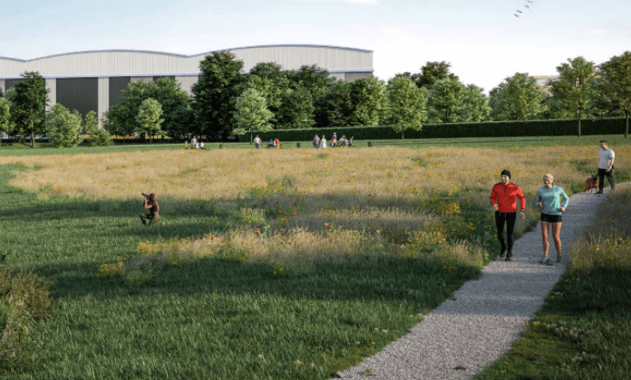 biodiversity zone at Gateway 14, artist impression