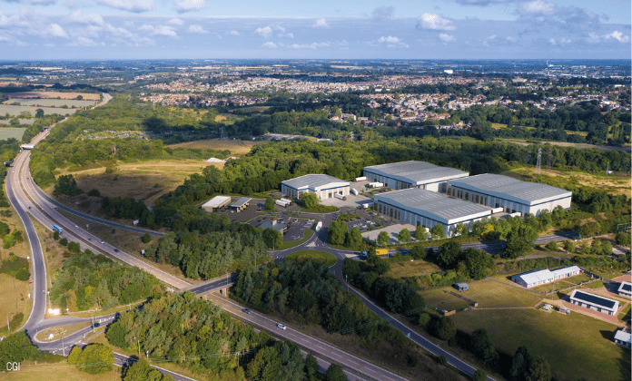 aerial view of Junction 56, Ipswich