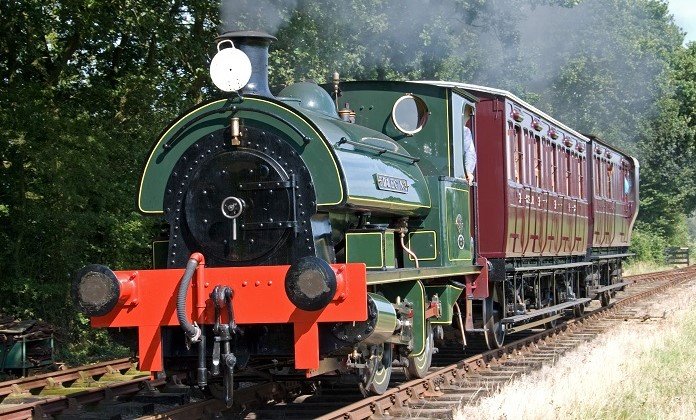 Mid Suffolk light railway steam train