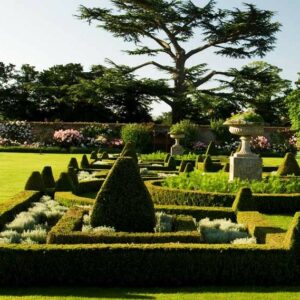 Photograph of the Parterre at Helmingham Hall gardens.